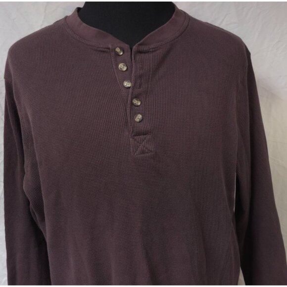 KingSize Mens 3XLT Purple Waffle Thermal Cotton Blend Outdoors Big Henley Shirt - Picture 2 of 11